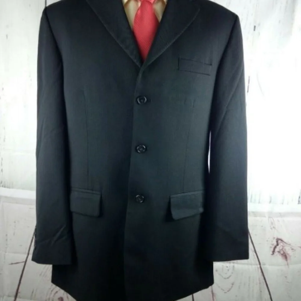 Haggar 42L Suit Blazer Sports Coat Black